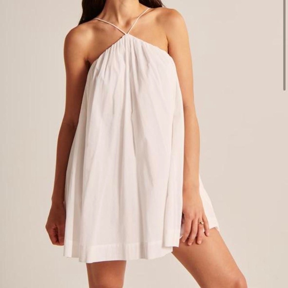 Abercrombie & Fitch White Trapeze Mini Dress